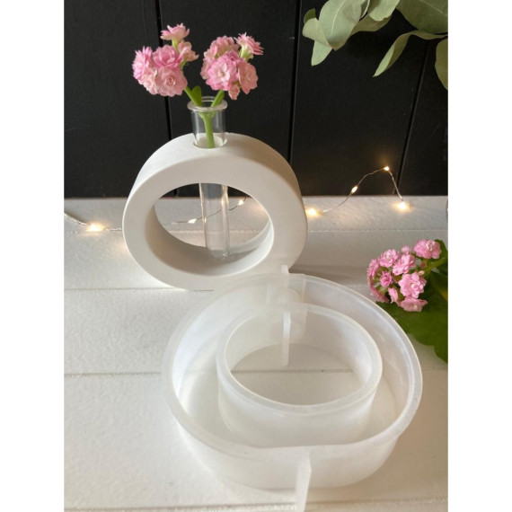 Silikon - Gießform - Reagenzglashalter - Vase / Kerzenhalter - Quadrat - 2 in 1 - vielfältig nutzbar