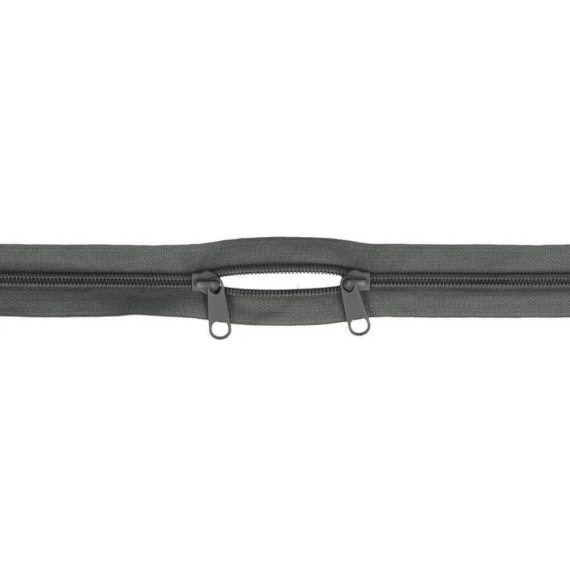 1 Reißverschluss - Rucksack - 100cm - Nicht Teilbar - 2 Zipper - Grau