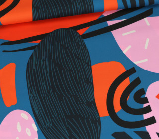 Outdoorstoff - Abstract Bliss - Türkis/Rosa - abby and amy