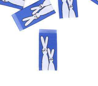 1 Label - Hasen - Blau