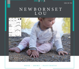 Newborn-Set LOU Hose+Shirt  Gr. 50-92 icl. gratis Plottdatei