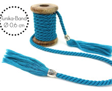 Kordel mit Tassel - Tunika Band - Blau - Breit