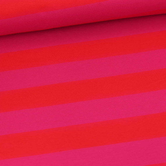 Sommersweat - Just Stripes! - Streifen - Dunkelrot/Fuchsia