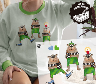 Onkel Bo's Bügelbilder - DIN A4 - Winterliebe - Bär - ela ideen - BIG