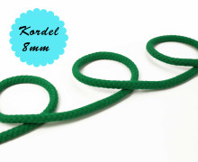 1m Hoodieband - Baumwollkordel - Uni - 8mm - Grün