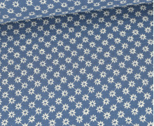 Musselin - Muslin - Double Gauze - Bestickt - Gänseblümchen - Jeansblau