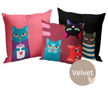 Kissenstoff - DIY - Kissen-Set - Cat Club - Hamburger Liebe - Velvet - abby and amy