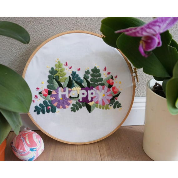 Handstick-Datei - Stickmotiv und Anleitung "Happy 1"