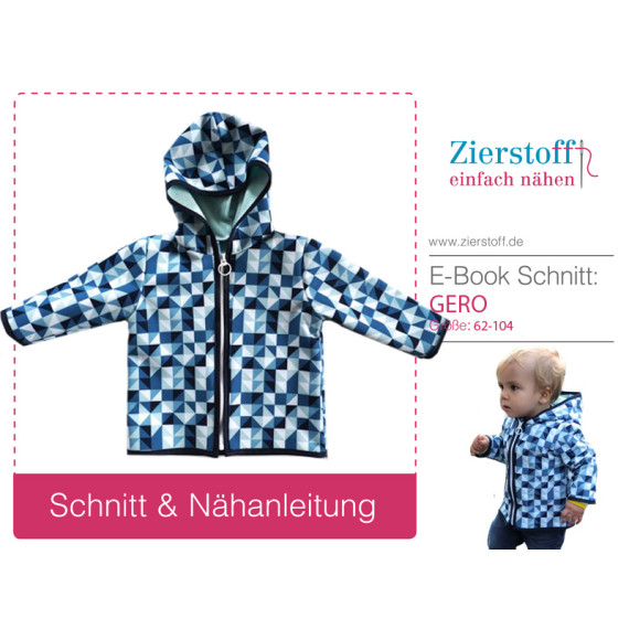 E-Book – Jacke mit teilbarem Reißverschluss “Gero”, Gr. 62 – 104