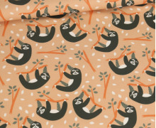 Sommersweat - Playful Animals - Faultiere - Pastellorange - Bio Qualität - abby and me