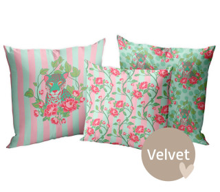 Kissenstoff - DIY - Kissen-Set - Leo Meets Roses - Frida Kreativ - Velvet - abby and amy