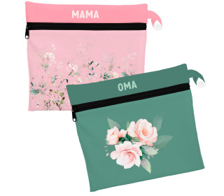 DIY-Nähset - 2 Wetbags - Softshell - Rosen & Eukalyptus