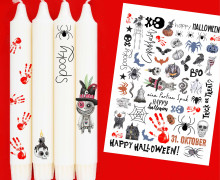 DIN A4 - Tattoofolie - Spuk - für Kerzen / Keramik - Halloween