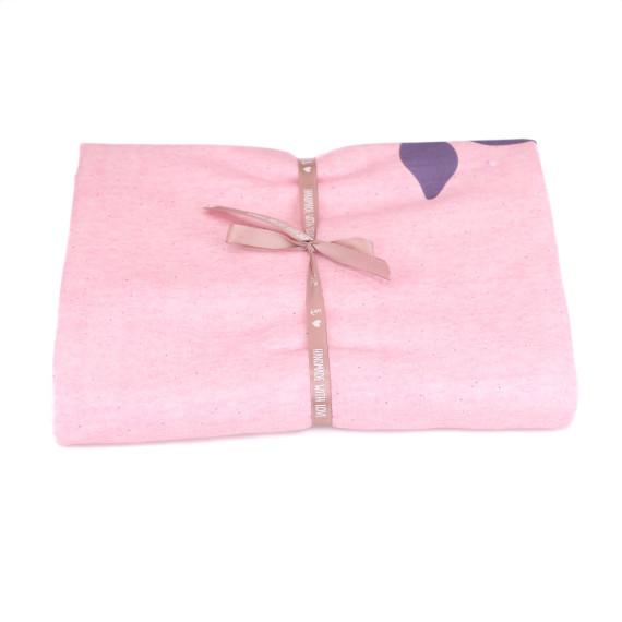 1,1m Zuschnitt - Sommersweat - Vintage BlumenKitz - Paneel - Rosa Meliert - Bio Qualität - NIKIKO