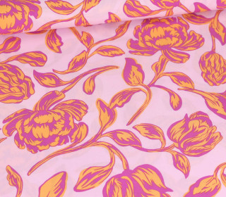 Lenzing Ecovero - Viskose - Blusenstoff - Beautiful Flowers - Pastellrosa