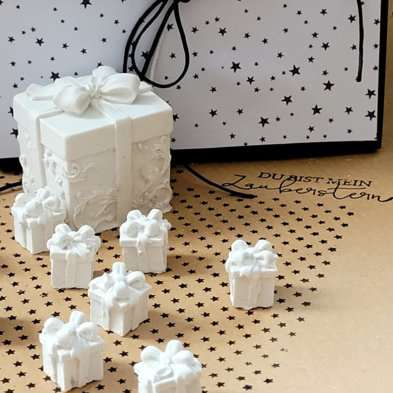 Silikon - Gießform - Mini Geschenkpäckchen - 4er-Set - vielfältig nutzbar