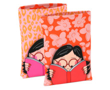 DIY-NÄHSET - Buchtasche - Best Book Ever - Pink/Erdbeerrot - Cherry Picking - Softshell - abby and amy