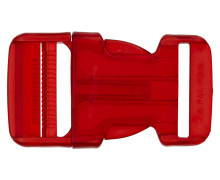 1 Steckschnalle - 30mm - Kunststoff - Transparent - Rot
