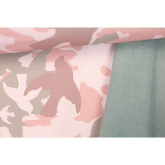Softshell Fleece Camouflage Vogel Rosa