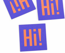 1 KUNSTLEDER LABEL - Bedruckt - Blau - Hi!
