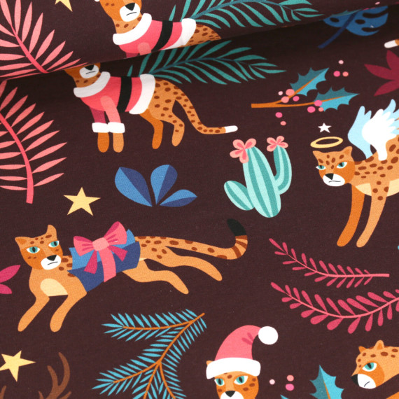 Bio-Sommersweat - French Terry - Leo - Wild XMas 2025 - Bordeaux - Hamburger Liebe