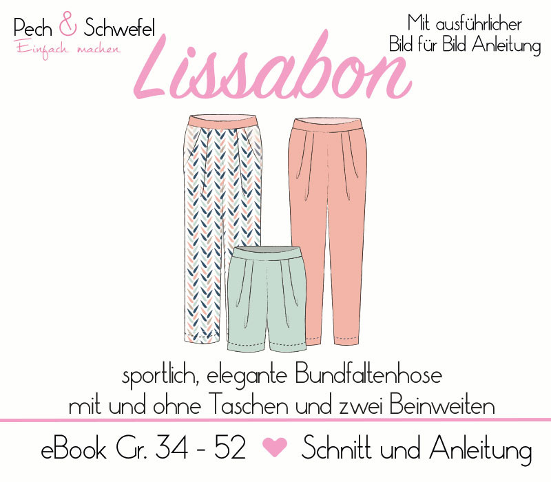 Ebook Hose “Lissabon” Gr. 34 – 52 in A4 und A0 von Pech und Schwefel