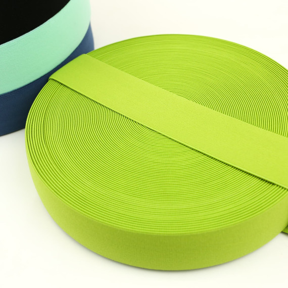 1m Gummiband - Elastisch - Uni - 40mm - Gelbgrün