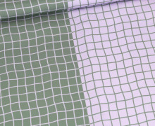 Outdoorstoff - Lieblingsplatz - Buntes Gitter - Flieder/Khakigrün - abby and amy