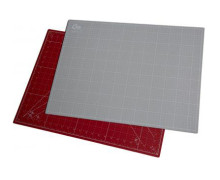 Schneidematte 45x60cm - Zweiseitig - Dunkelrot/Grau
