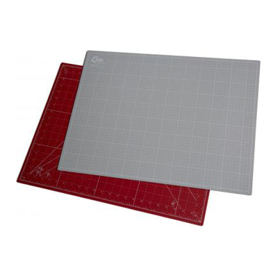 Schneidematte 45x60cm - Zweiseitig - Dunkelrot/Grau