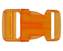 1 Steckschnalle - 25mm - Kunststoff - Transparent - Orange