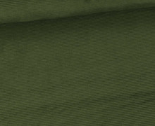 Nicki Feincord Jersey - Weich - Elastisch - Uni - Laubgrün
