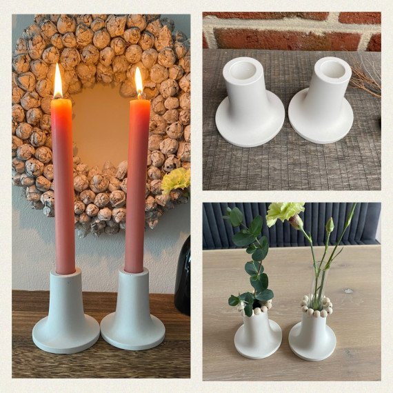 Silikon - Gießform - schlichter Kerzenständer - für Stabkerzen - Reagenzglas-Vase - Kerzenhalter 1 - vielfältig nutzbar