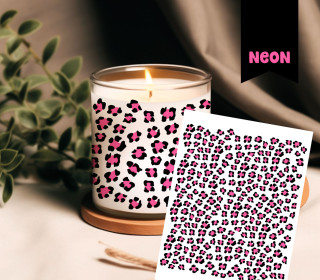 Neon Rub-On Sticker - Leo Muster - Mini - Pink - Tante Henni Rubon - vielfältig nutzbar