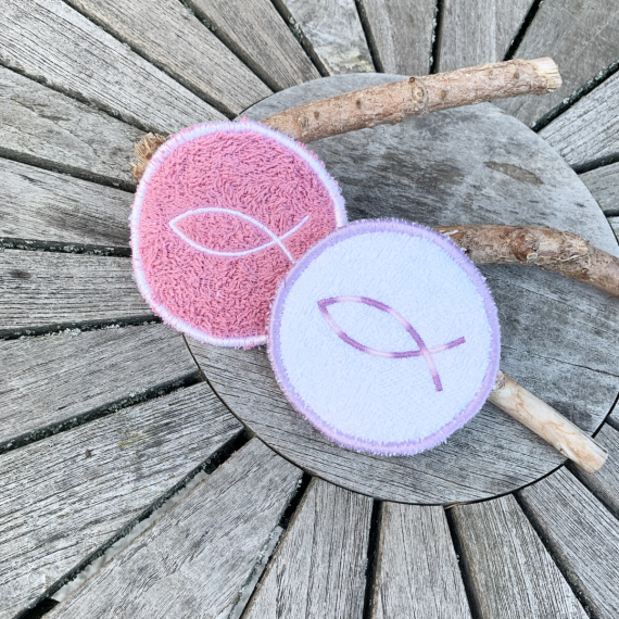 Abschminkpad Kommunion Konfirmation Taufe Stickdatei  ITH 10x10 cm Waschpad