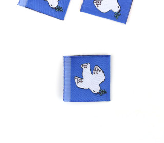 1 Label - Weiße Taube - Blau - Lausemia Design Studio