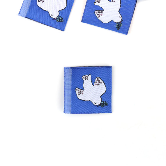 1 Label - Weiße Taube - Blau - Lausemia Design Studio