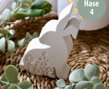 Silikon - Gießform - Blumen-Hasen - Hase 4 - vielfältig nutzbar