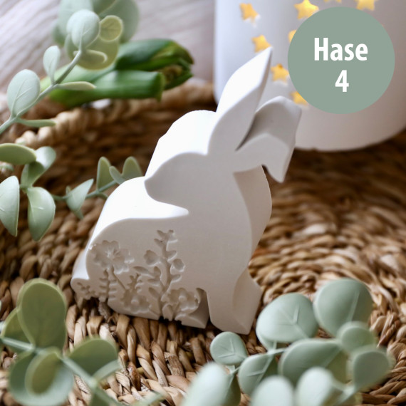 Silikon - Gießform - Blumen-Hasen - Hase 4 - vielfältig nutzbar