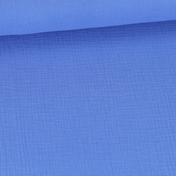 Bio Musselin Lotta - Muslin - Uni - Organic Cotton - Double Gauze - Sommerblau