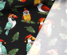 Leichter Kuschelsweat - Weihnachtsvögel - Schwarz