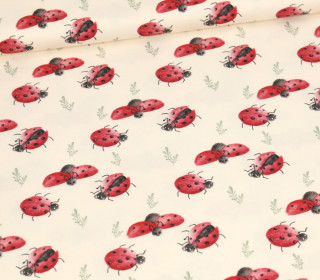 Modal Jersey - Funny Ladybugs - Creme - abby and me