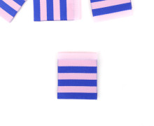 1 Label - Streifen - Horizontal - Blassrosa/Royalblau - Anlukaa