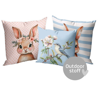 Kissenstoff - DIY - Kissen-Set - Delightful Bunnies - Outdoorstoff - abby and amy