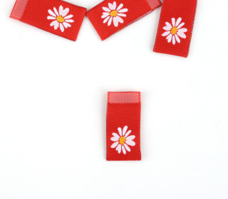 1 Label - Gänseblümchen - Rot - KnilchArt Design