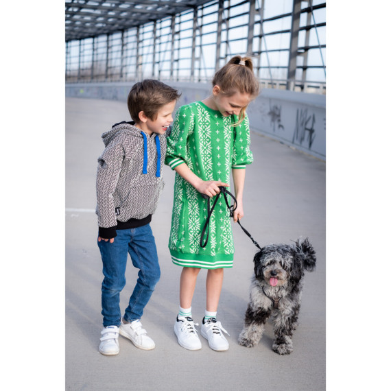 Bio-Elastic Minijacquard Jersey - 3D - Connect Knit - Evermore - Hamburger Liebe - Orange/Pink
