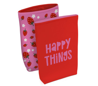DIY-NÄHSET - Buchtasche - Happy Things - Erdbeeren - Softshell - abby and amy