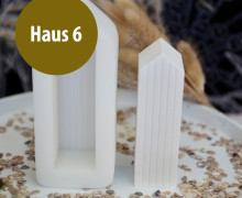 Silikon - Gießform - Häuser - Streifendesign - Dekohäuser - schmal - Haus 6 - vielfältig nutzbar