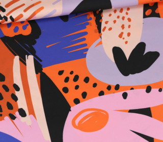 Outdoorstoff - Abstract Bliss - Orange/Lila - abby and amy