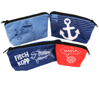 DIY-Nähset - Velvet - Knautschtaschen - 4 Täschchen - Käpt'n Gräte - abby and amy